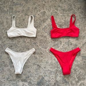 H&M new bikinis white and red